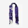Cachecóis Twilly feminino com padrão de pincéis em azul