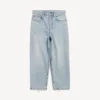 Calças capri «Jackie» para mulher em azul claro desbotado