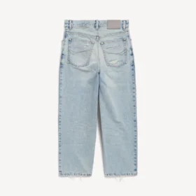 Calças capri «Jackie» para mulher em azul claro desbotado