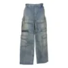 Calças cargo de Denim com fecho de correr de 2 vias 24SS «Blue» 773759TPW534868