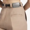 Calças de cintura alta para mulher na cor duna