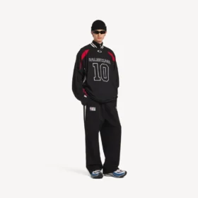 Calças de treino oversized para homem da Balenciaga | colaboração com a NBA em preto/branco