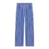 Calças largas de popeline de algodão às riscas «Blue» 583438TJM214800