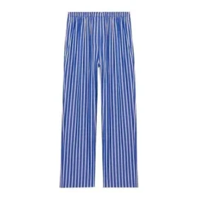 Calças largas de popeline de algodão às riscas «Blue» 583438TJM214800