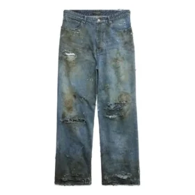 Calças largas superdesgastadas «Light Blue» 745248TNW014012