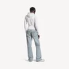 Calças retas de cidade para mulher em azul claro