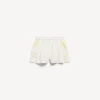 Calções boxer femininos de corte em A com efeito tie-dye extremo em branco/amarelo