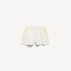 Calções boxer femininos de corte em A com efeito tie-dye extremo em branco/amarelo