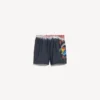 Calções de banho masculinos com estampado tie-dye extremo em preto