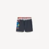 Calções de banho masculinos com estampado tie-dye extremo em preto