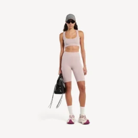 Calções de ciclismo sem costuras para mulher, em tom nude