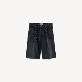 Calções de Denim para homem, pretos, com acabamento «stay press»