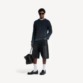 Calções de Denim para homem, pretos, com acabamento «stay press»