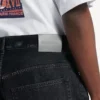 Calções de Denim para homem, pretos, com acabamento «stay press»