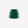 Calções masculinos de corte descontraído com estampado tie-dye extremo em verde/branco