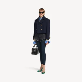 Calções mini para mulher em azul-marinho/preto sobretingido