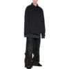 Camisa acolchoada de corte largo «Preto» 719305TNW111700