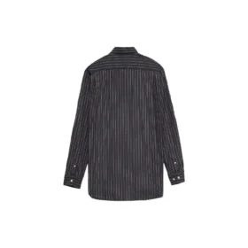 Camisa com botões e logótipo às riscas no peito «Black» 583989TGM041070