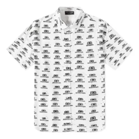 Camisa com logótipo BB de grandes dimensões «Branco Preto» 725382TNL889040
