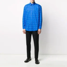 Camisa com logótipo por toda a peça «Azul Branco» 534333TBL967560