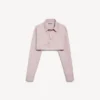 Camisa curta para mulher em rosa empoeirado