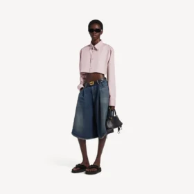 Camisa curta para mulher em rosa empoeirado