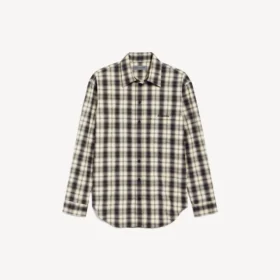 Camisa de corte regular para homem em branco/preto