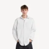 Camisa de Denim de manga comprida para homem em branco