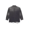 Camisa de Denim rasgada SS21 para homem, preta 657610TBP191090