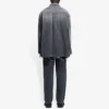 Camisa de Denim rasgada SS21 para homem, preta 657610TBP191090