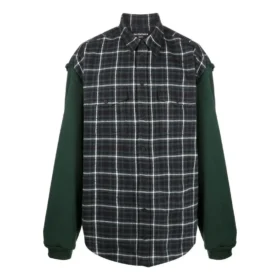 Camisa de flanela com painéis xadrez «Green» 658936TCM013064