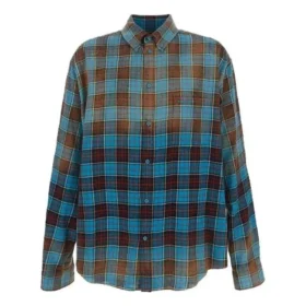 Camisa de flanela xadrez de manga comprida oversized «Blue Red» 715030TMM116305