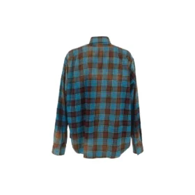Camisa de flanela xadrez de manga comprida oversized «Blue Red» 715030TMM116305