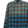 Camisa de flanela xadrez de manga comprida oversized «Blue Red» 715030TMM116305