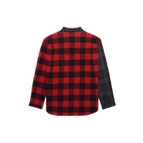 Camisa de flanela xadrez em patchwork «Red Black» 647364TJM136167