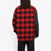 Camisa de flanela xadrez em patchwork «Red Black» 647364TJM136167