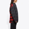 Camisa de flanela xadrez em patchwork «Red Black» 647364TJM136167