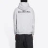 Camisa de manga comprida Balenciaga FW21 para homem, com logótipo estampado, cinzenta 600583TIV841167