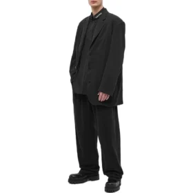 Camisa de manga comprida com botões e logótipo no colarinho «Preto» 671586TYB181000
