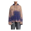 Camisa de manga comprida com capuz xadrez descolorada «Purple Beige» 699223TMM095212
