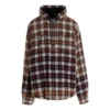 Camisa de manga comprida com capuz xadrez descolorida «Vermelho Branco Preto» 699223TMM059783