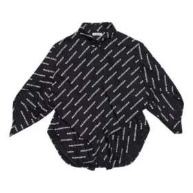 Camisa de manga comprida com estampado de logótipo «Preto» 671663TLLJ11070