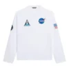 Camisa de manga comprida com gola redonda para homem Balenciaga x NASA Crossover Space Printing, branca, 662496TKVD79040