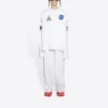 Camisa de manga comprida com gola redonda para homem Balenciaga x NASA Crossover Space Printing, branca, 662496TKVD79040