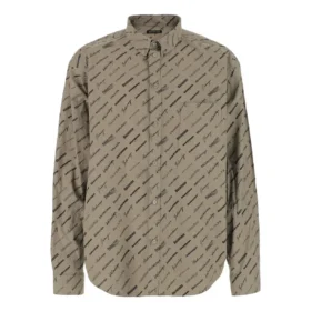 Camisa de manga comprida com logótipos por toda a peça «Beige» 662983TNLL19763