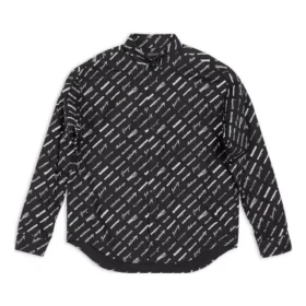 Camisa de manga comprida com logótipos por toda a peça «Preto» 662983TNLL11070