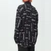 Camisa de manga comprida em viscose com padrão integral, corte largo «Preto» 658956TPLB41070