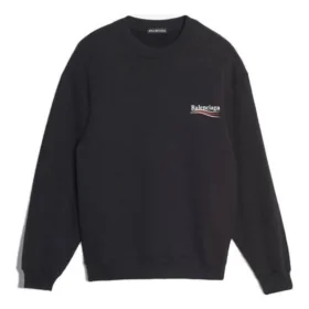 Camisa de manga comprida para homem Balenciaga com estampado do logótipo, preta 556147TBV141000