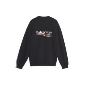 Camisa de manga comprida para homem Balenciaga com estampado do logótipo, preta 556147TBV141000