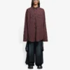 Camisa de manga comprida xadrez oversize SS21, castanha 658806TKM366100